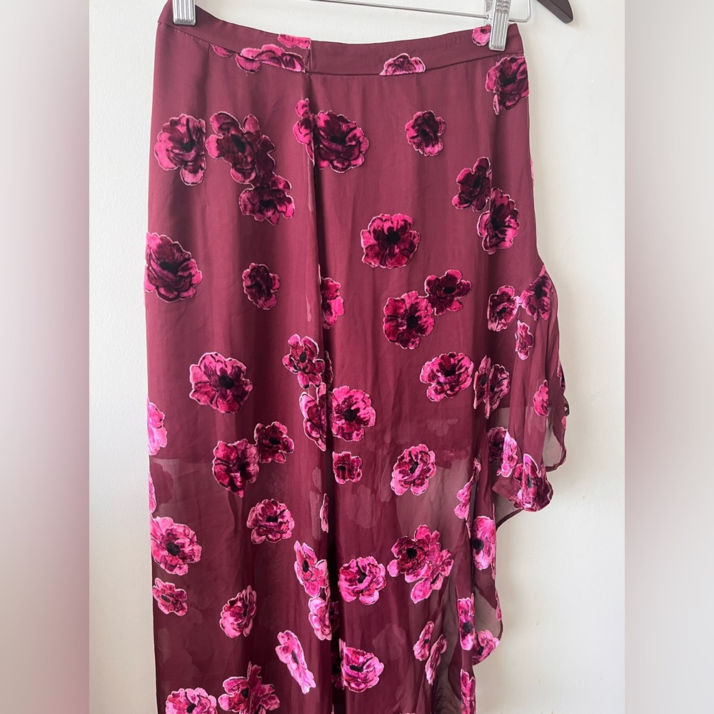 for Love & Lemons Silk-Blend Sophie Velvet Floral Skirt Pansy - Small - Picture 5 of 16